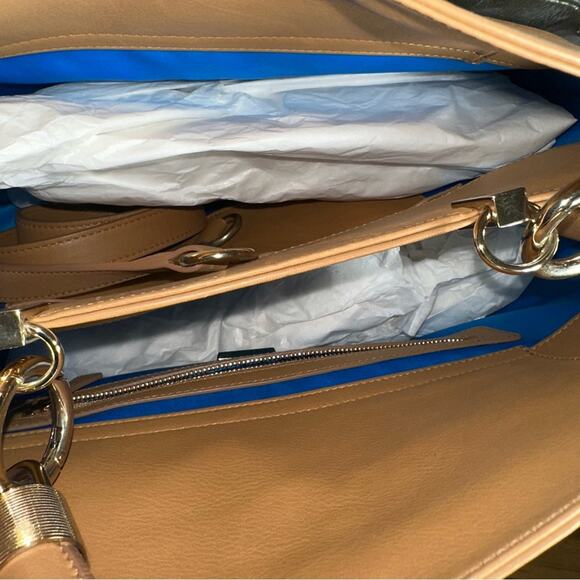 Eponymous Brown Tan Leather Detachable Shoulder Strap Kathryn Panel Handle Bag - Picture 7 of 8